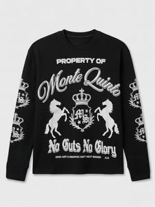 Black Long Sleeve Boxy Waffle Fabric Tee