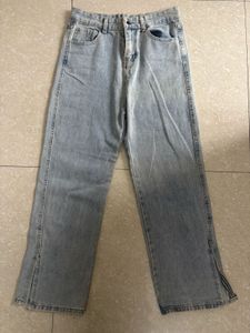 Light blue acid Wash Wide Leg Jeans