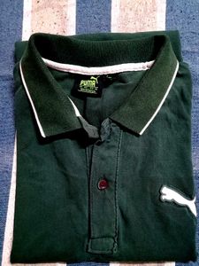 Puma Men's Green Polo T-Shirt