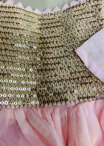 Pink Sequined Lehenga Set with Jacket