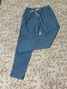 Length-34,,Blue cotton Drawstring Pants