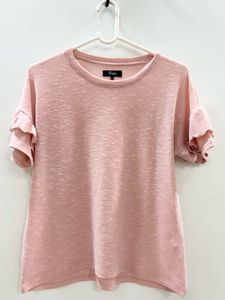Blush Pink Ruffle Sleeve Top