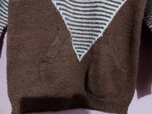 Striped Brown Knitted Sweater