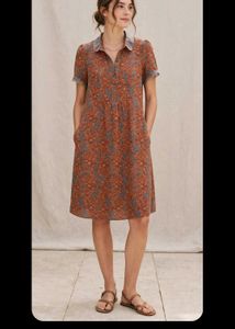 Floral Print Short Sleeve Shirt Dress
