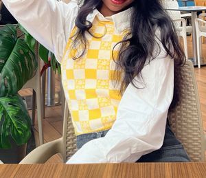Yellow Checkered Corset Top