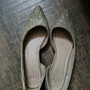 Sparkly Gold Glitter Flats