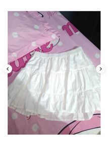 White Tiered Ruffle Skirt