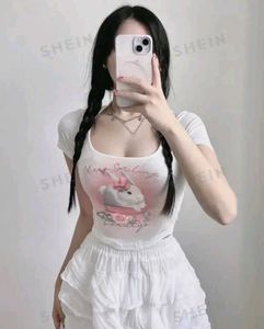 Bunny Graphic Crop Top