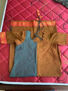 Scallop dual tone mangalagiri kurta