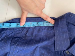 Men's Blue Striped Formal Shirt Pant Set