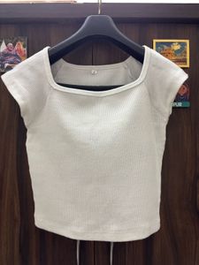 Women's White Square Neck Top