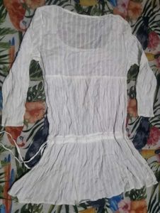 White Long Sleeve Tunic Top