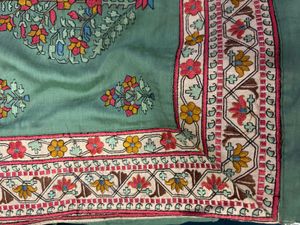 Beautiful Green Saree with Floral Print