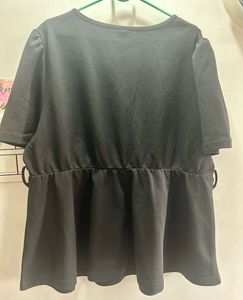 SHEIN CURVE Chic Black Wrap Top