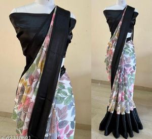 Elegant Floral Print Saree