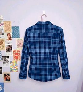 Blue Plaid Flannel Shirt