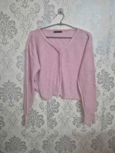 Chic Pink Knitted Cardigan