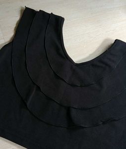 Stylish Black Ruffled Blouse