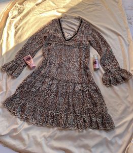 Boho Floral Print Tiered Mini Dress