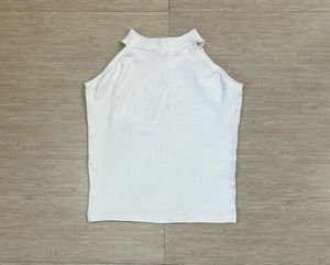 White Halter Neck Tank Top