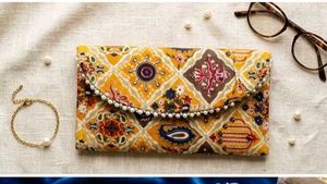 Boho Clutch with small beads.