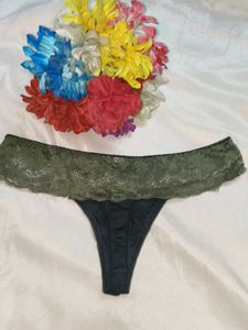 Lace Trim Thong Panty