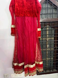 Red &amp; Gold Embroidered Lehenga Choli