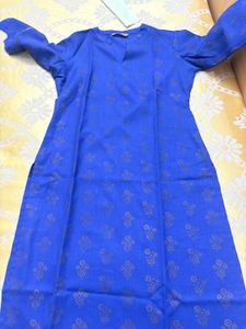 Vibrant Blue Kurta with Foil Print