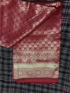 Gorgeous Pink Brocade Silk Saree