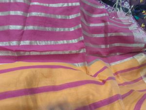 Pink & Orange Striped dupatta