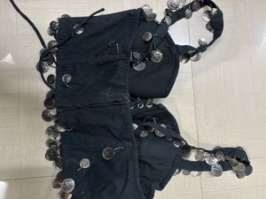 Bohemian Black Coin Embellished Blouse