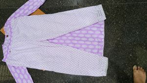 Sale🥳🥳Lavender Cotton Kurta Set[3inches Margin A
