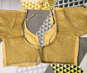 Golden Embellished Ethnic Blouse