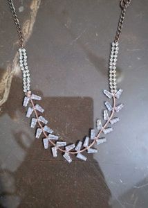 Crystal Leaf Necklace &amp; Earring Set