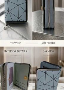 Geometric Design Zip Around Wallet