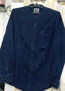 Roadster Mandarin Collar Denim Shirt | Size M