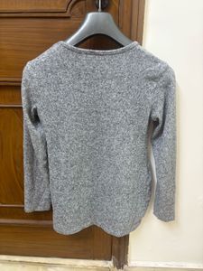 Gray Owl Sequin Top