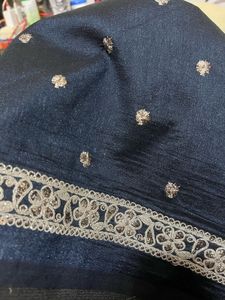 navy blue Embellished fabric