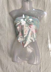 I. Sheer Tie-Front Halter Top