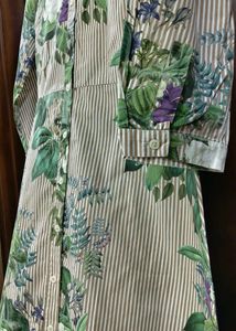 Floral Striped Shirt Dress