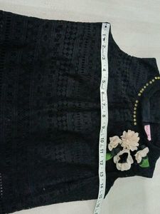Black Lace Fringe Top