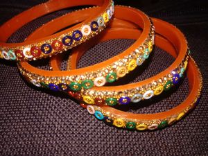 Charminar bangles, Vibrant Beaded Bangles Set