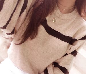 Mango Cozy Striped Knit Sweater