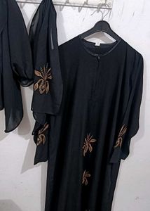 Black Abaya with Gold Embroidery