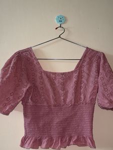 ONLY Chic Smocked Square Neck Puff Sleeve Top
