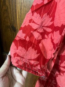 Red Floral Wrap Kurta