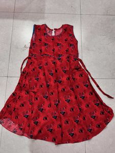 Red Floral Print Dress
