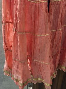 Beautiful Peach Mirror Work Kurta