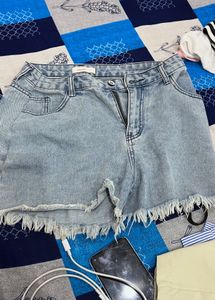 Light Wash Denim Cutoff Shorts