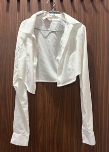 White Crop Top Shirt